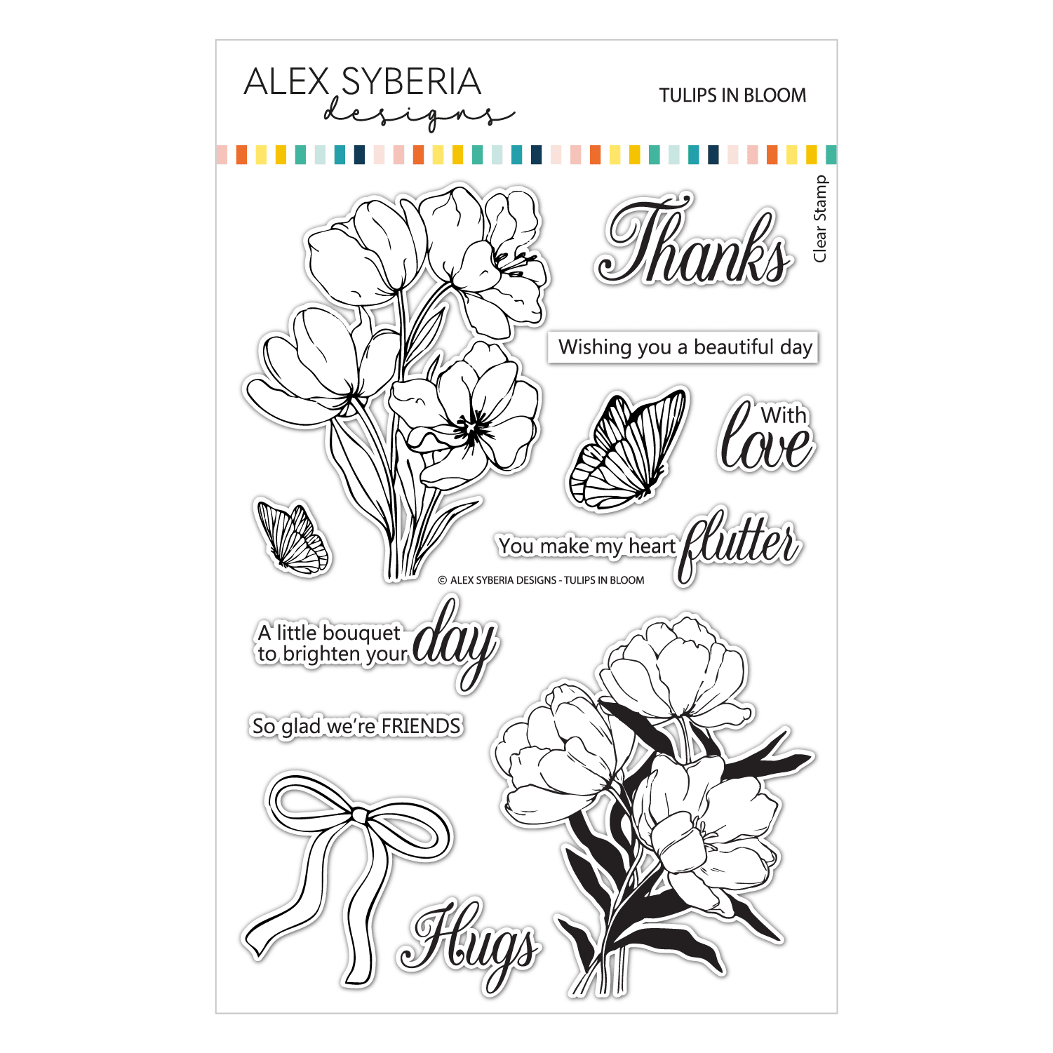 Alex Syberia Designs Tulips in Bloom Stamp Set - CraftSource Market: Craft Supplies & Kits Papercraft > Stamps > Photopolymer Stamps