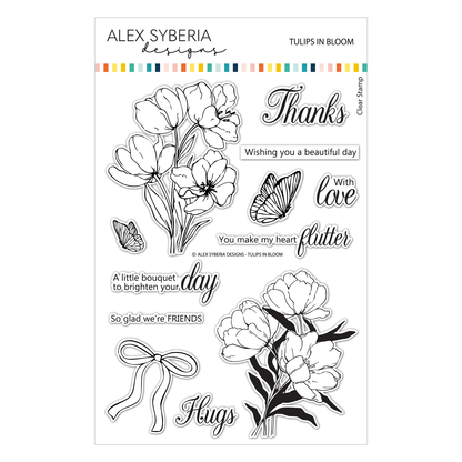 Alex Syberia Designs Tulips in Bloom Stamp Set - CraftSource Market: Craft Supplies & Kits Papercraft > Stamps > Photopolymer Stamps