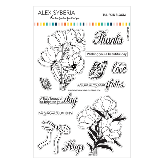 Alex Syberia Designs Tulips in Bloom Stamp Set - CraftSource Market: Craft Supplies & Kits Papercraft > Stamps > Photopolymer Stamps