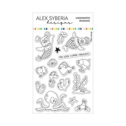 Alex Syberia Designs Underwater Wonders Stamp Set - CraftSource Market: Craft Supplies & Kits Papercraft > Stamps > Photopolymer Stamps