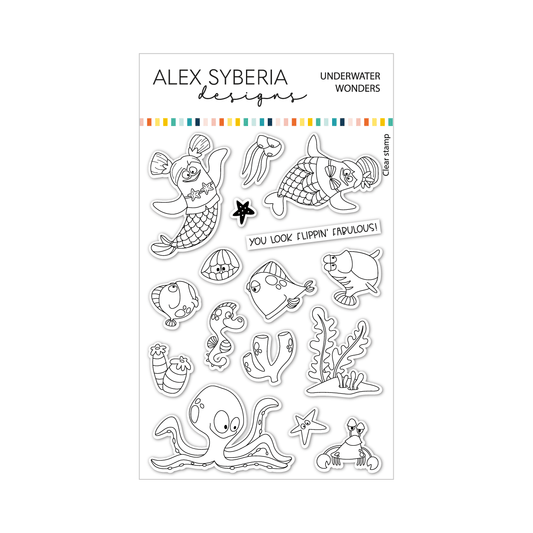 Alex Syberia Designs Underwater Wonders Stamp Set - CraftSource Market: Craft Supplies & Kits Papercraft > Stamps > Photopolymer Stamps