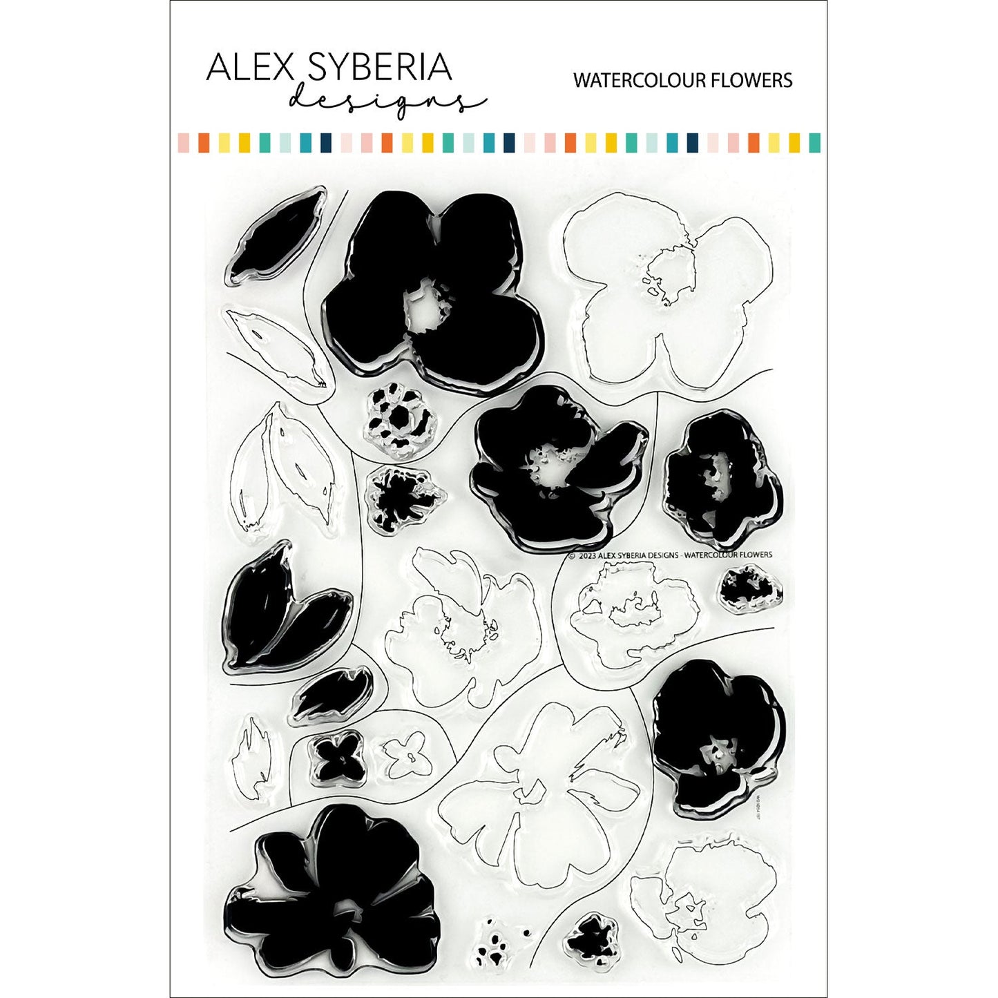 Alex Syberia Designs Watercolour Flowers Stamp Set - CraftSource Market: Craft Supplies & Kits Papercraft > Stamps > Photopolymer Stamps
