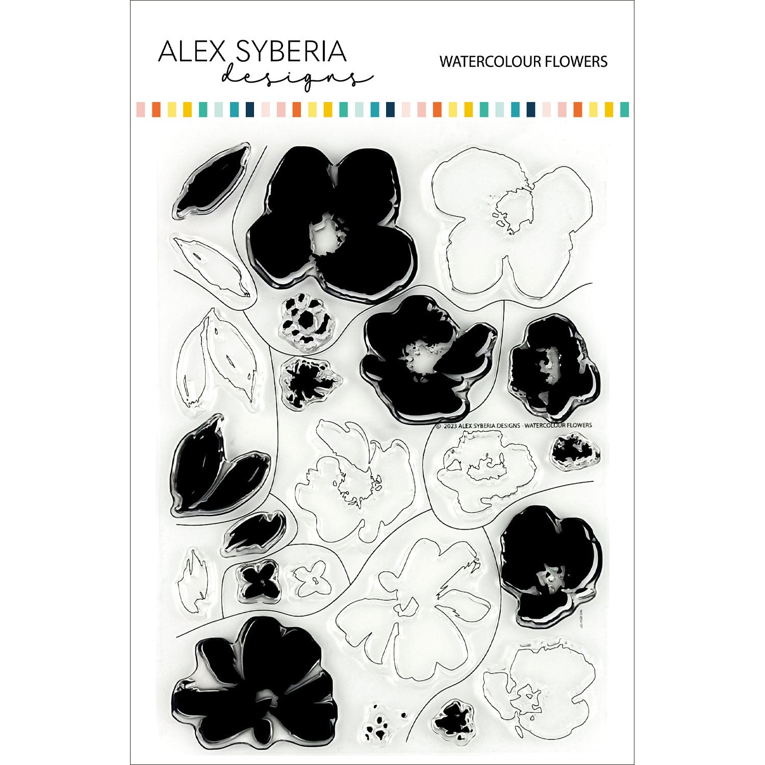 Alex Syberia Designs Watercolour Flowers Stamp Set - CraftSource Market: Craft Supplies & Kits Papercraft > Stamps > Photopolymer Stamps