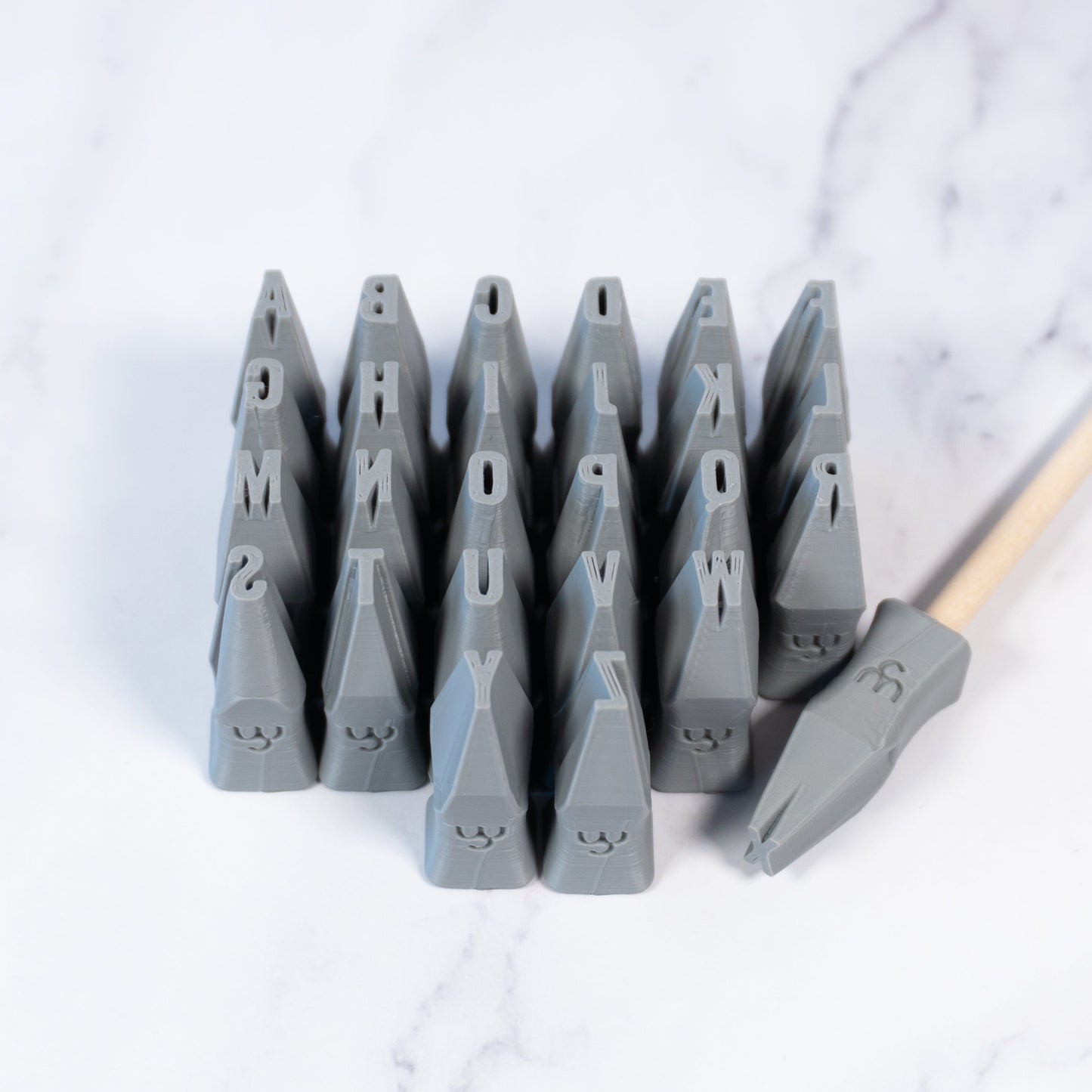 Alphabet Stamp Set | All Caps | Oswald Bold Font | 7mm Width