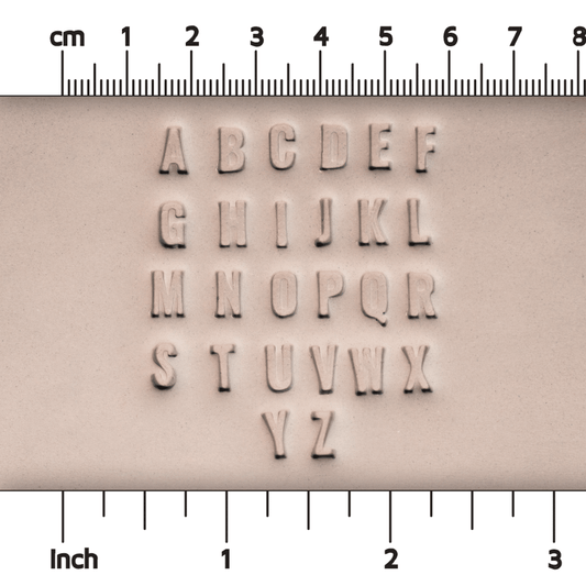 Alphabet Stamp Set | All Caps | Oswald Bold Font | 7mm Width - CraftSource Market: Craft Supplies & Kits Stamps