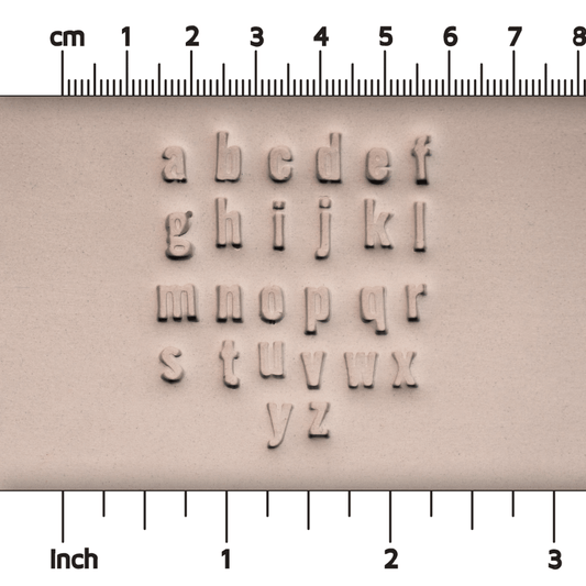Alphabet Stamp Set | Lowercase | Oswald Bold Font | 7mm Width - CraftSource Market: Craft Supplies & Kits Stamps