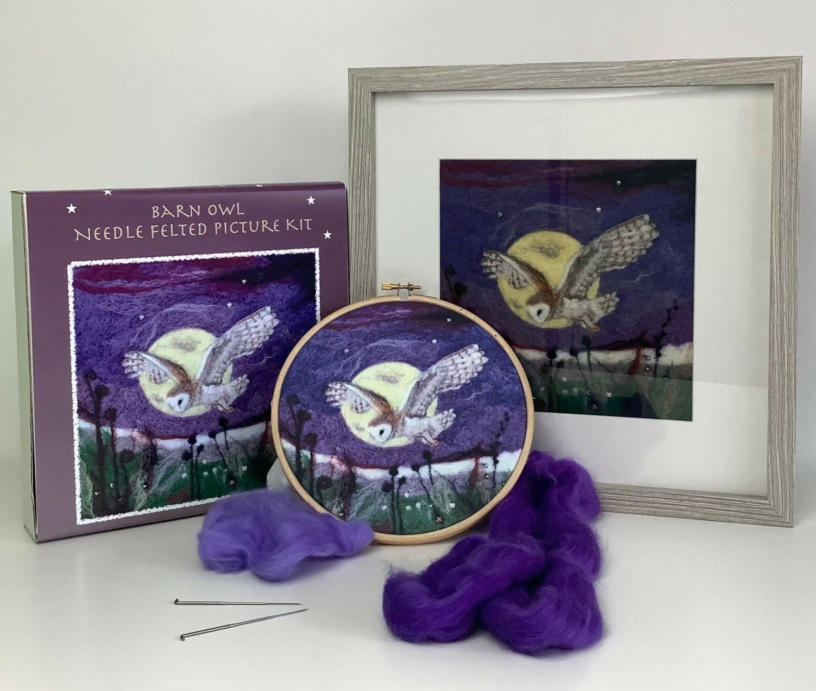 Barn Owl Felted Picture Kit - CraftSource Market: Craft Supplies & Kits