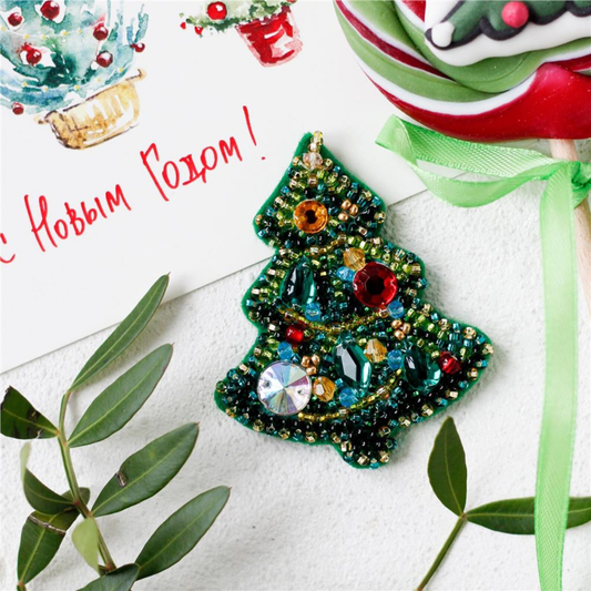 Bead Embroidery Kit - Christmas Tree - CraftSource Market: Craft Supplies & Kits Beading Kit