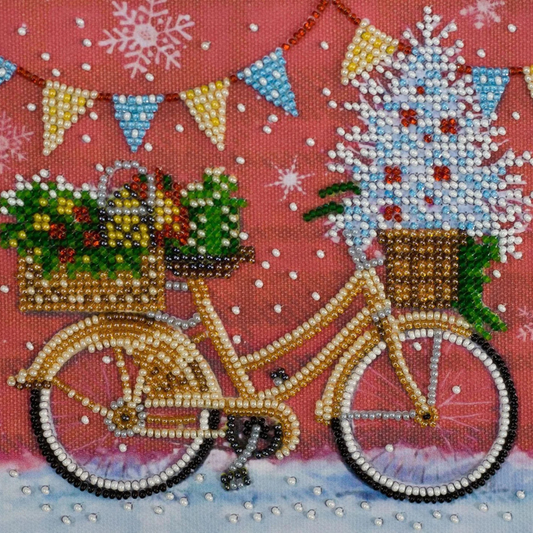 Bead Embroidery Kit - Holiday Time - CraftSource Market: Craft Supplies & Kits Beading Kit