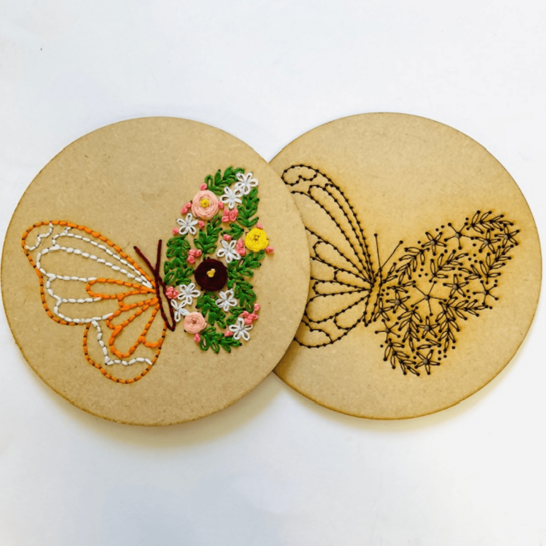 Butterfly Embroidery Kit - CraftSource Market: Craft Supplies & Kits Embroidery