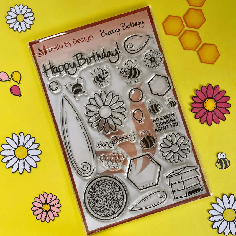 Buzzing Birthday Stamp Set - CraftSource Market: Craft Supplies & Kits Papercraft > Stamps > Photopolymer Stamps
