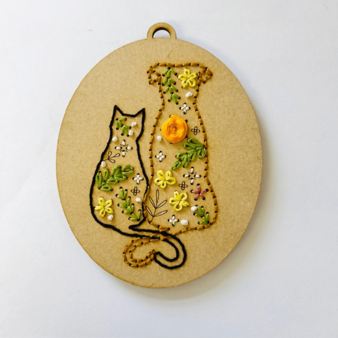 Cat & Dog Embroidery Kit - CraftSource Market: Craft Supplies & Kits Embroidery
