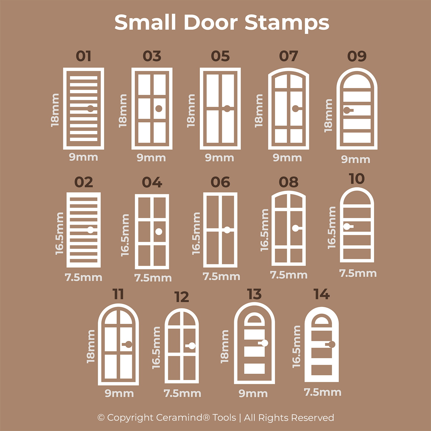 Door Stamp Set of 18