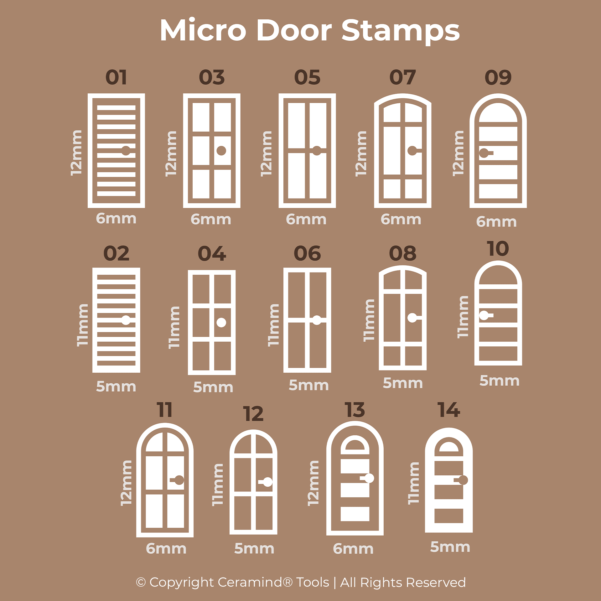 Door Stamp Set of 18 - CraftSource Market: Craft Supplies & Kits Stamps