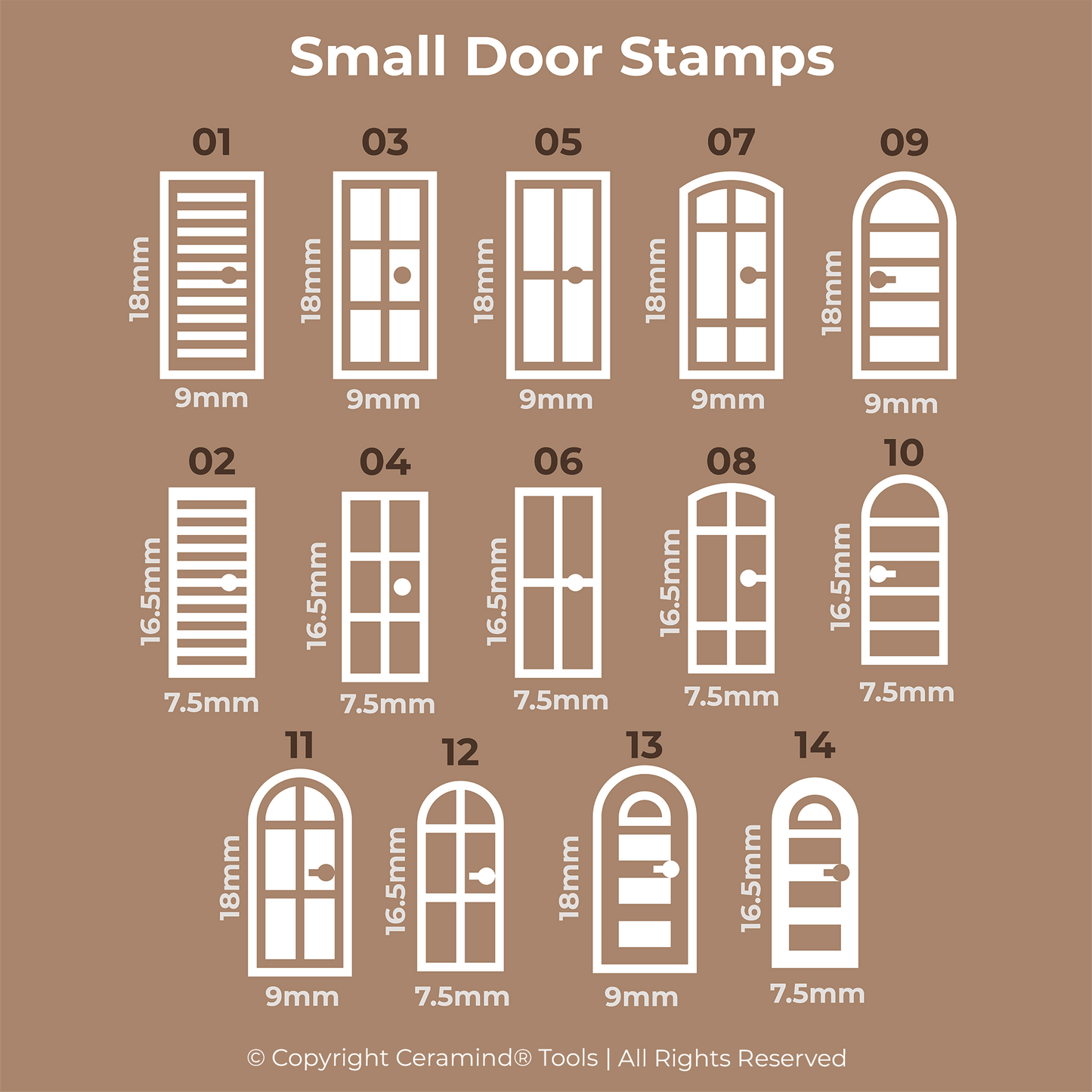 Door Stamp Set of 18 - CraftSource Market: Craft Supplies & Kits Stamps