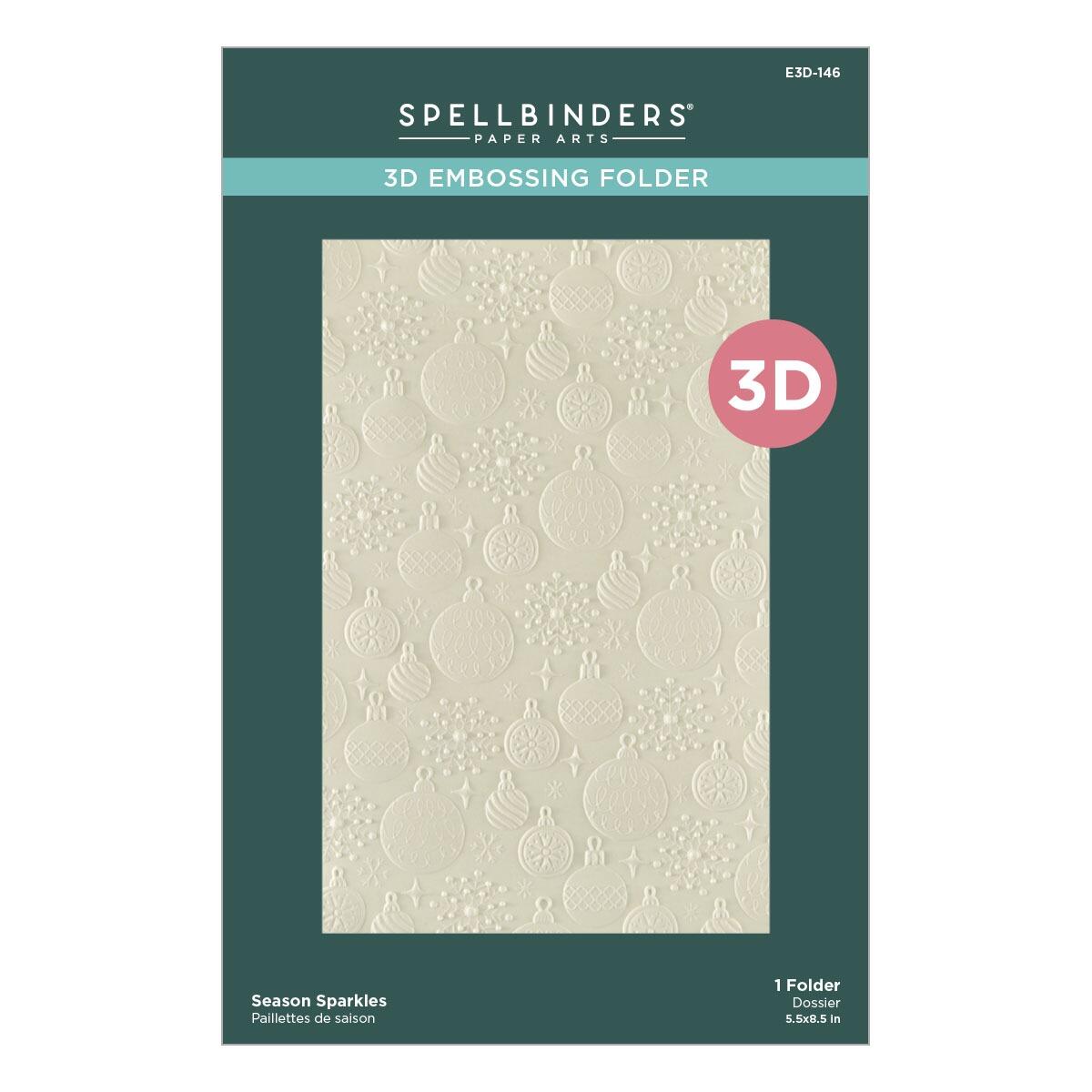 Spellbinders 3D Embossing Folder packaging with embossed pattern on a white background