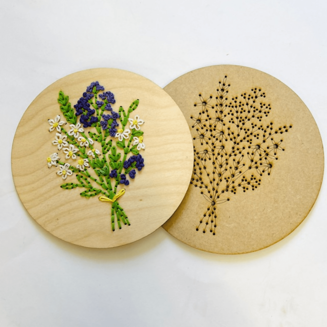 Floral Bouquet Embroidery Kit - CraftSource Market: Craft Supplies & Kits Embroidery