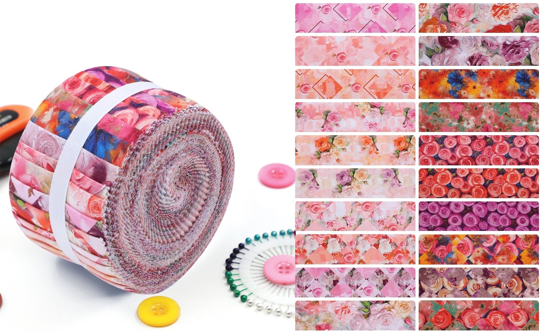 Floral Radiance Wide Jelly Roll - CraftSource Market: Craft Supplies & Kits Jelly Rolls