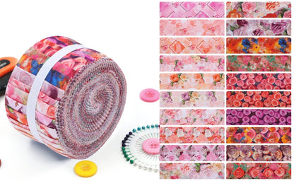 Floral Radiance Wide Jelly Roll - CraftSource Market: Craft Supplies & Kits Jelly Rolls