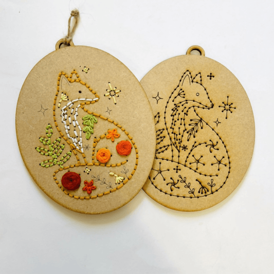 Fox Embroidery Kit - CraftSource Market: Craft Supplies & Kits Embroidery