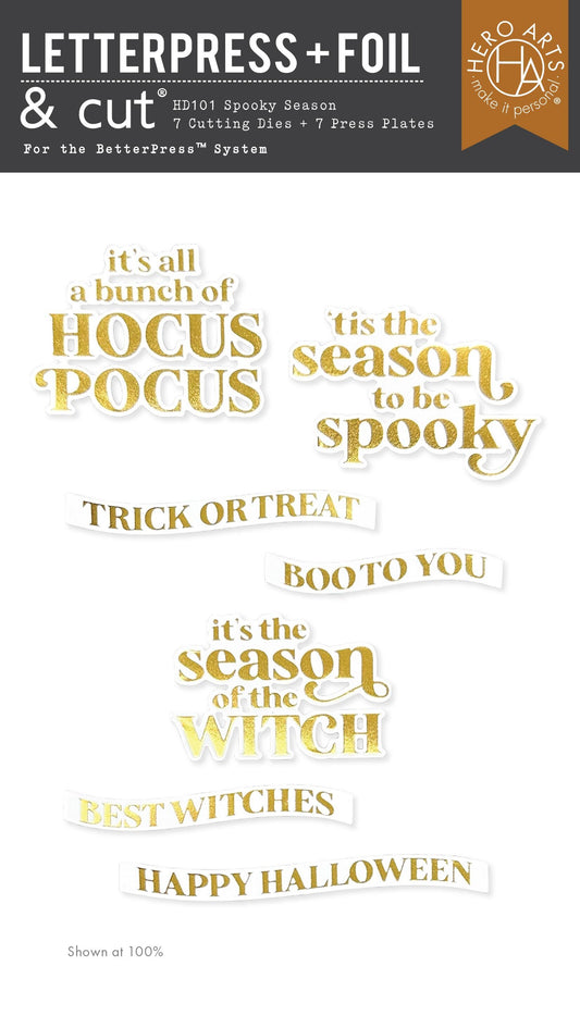 Hero Arts Spooky Season BetterPress + Foil & Die Set from the Hocus Pocus Collection