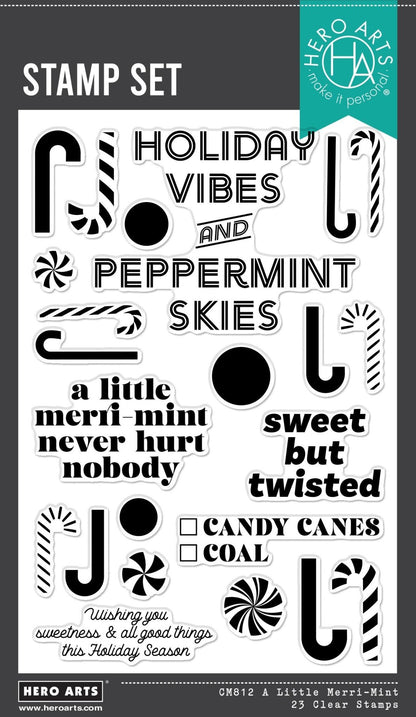 Hero Arts A Little Merri - Mint Clear Stamps from the Candy Cane Season Collection - CraftSource Market: Craft Supplies & Kits Papercraft > Stamps > Photopolymer Stamps