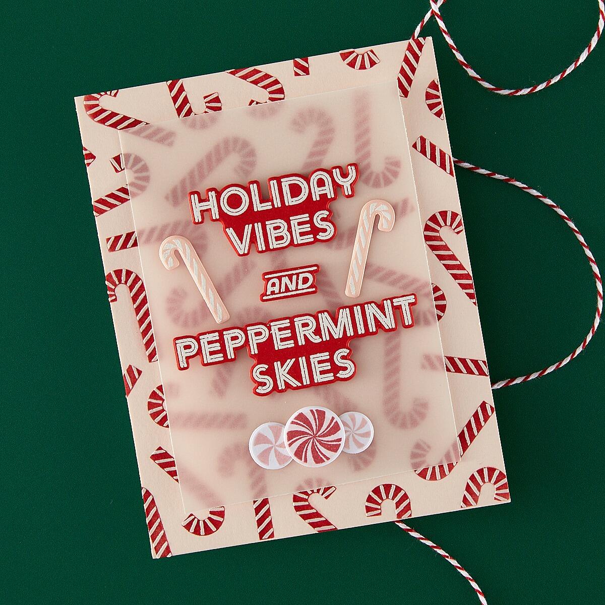 Hero Arts A Little Merri - Mint Stamp & Cut Set from the Candy Cane Season Collection - CraftSource Market: Craft Supplies & Kits Papercraft > Stamps > Photopolymer Stamps