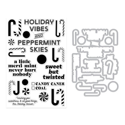 Hero Arts A Little Merri - Mint Stamp & Cut Set from the Candy Cane Season Collection - CraftSource Market: Craft Supplies & Kits Papercraft > Stamps > Photopolymer Stamps