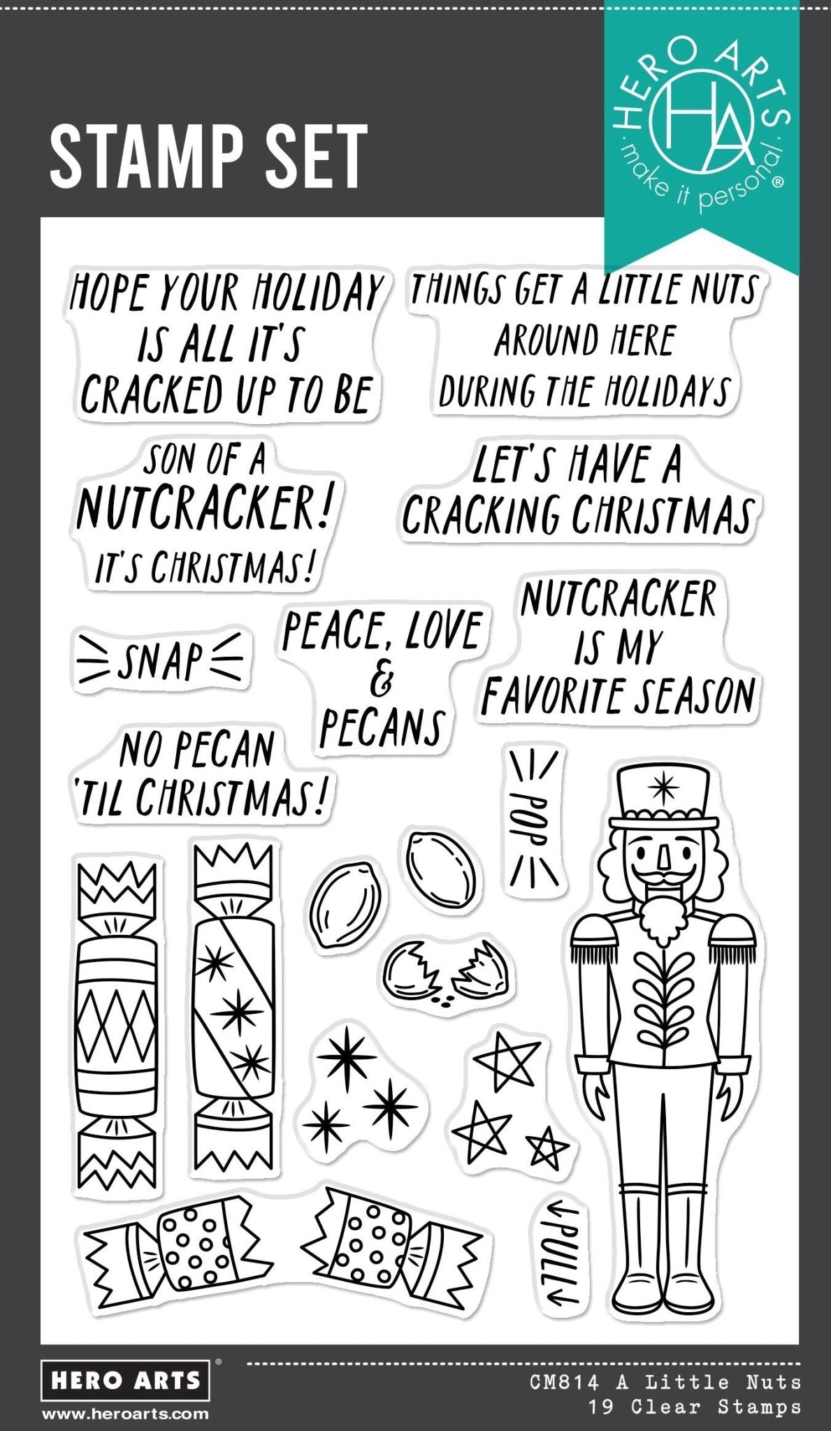Hero Arts A Little Nuts Clear Stamp Set from the Crackin' Christmas Collection - CraftSource Market: Craft Supplies & Kits Papercraft > Stamps > Photopolymer Stamps
