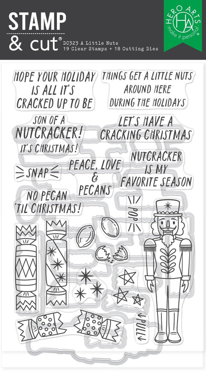 Hero Arts A Little Nuts Stamp & Cut Set from the Crackin' Christmas Collection - CraftSource Market: Craft Supplies & Kits Papercraft > Stamps > Photopolymer Stamps