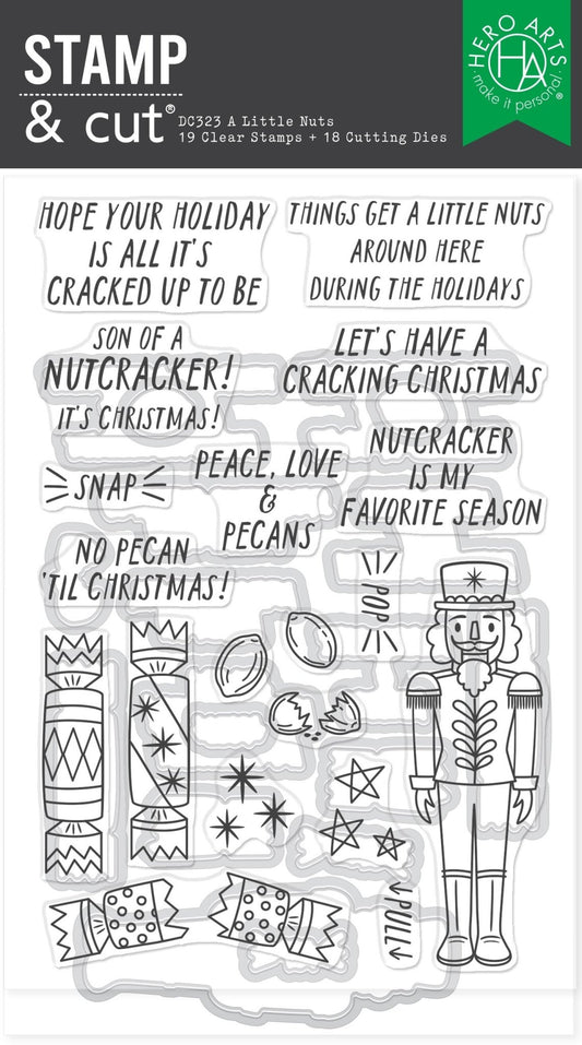 Hero Arts A Little Nuts Stamp & Cut Set from the Crackin' Christmas Collection - CraftSource Market: Craft Supplies & Kits Papercraft > Stamps > Photopolymer Stamps
