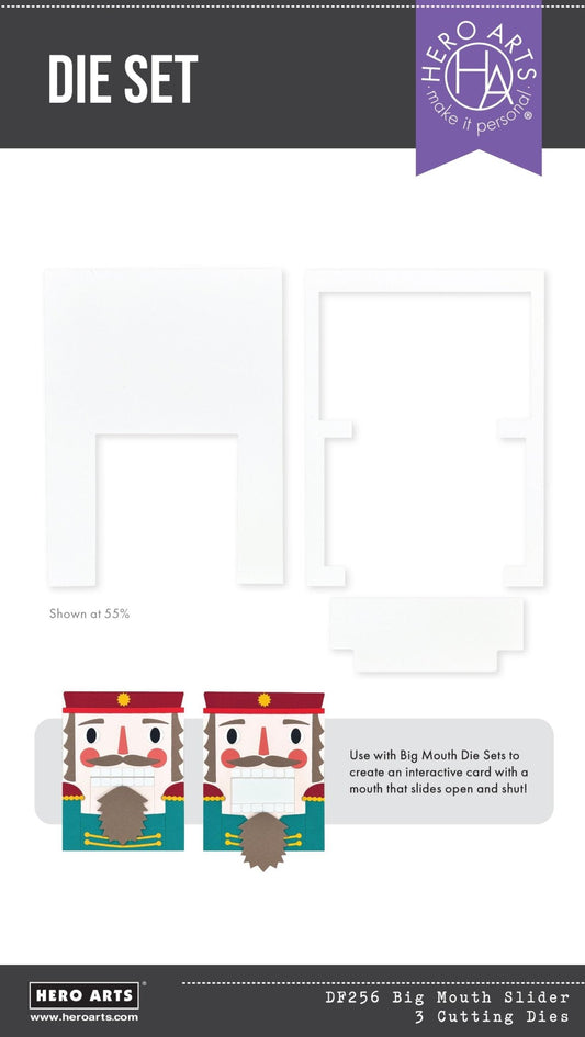 Hero Arts Big Mouth Slider Etched Dies - CraftSource Market: Craft Supplies & Kits Papercraft > Dies > Metal Cutting Dies