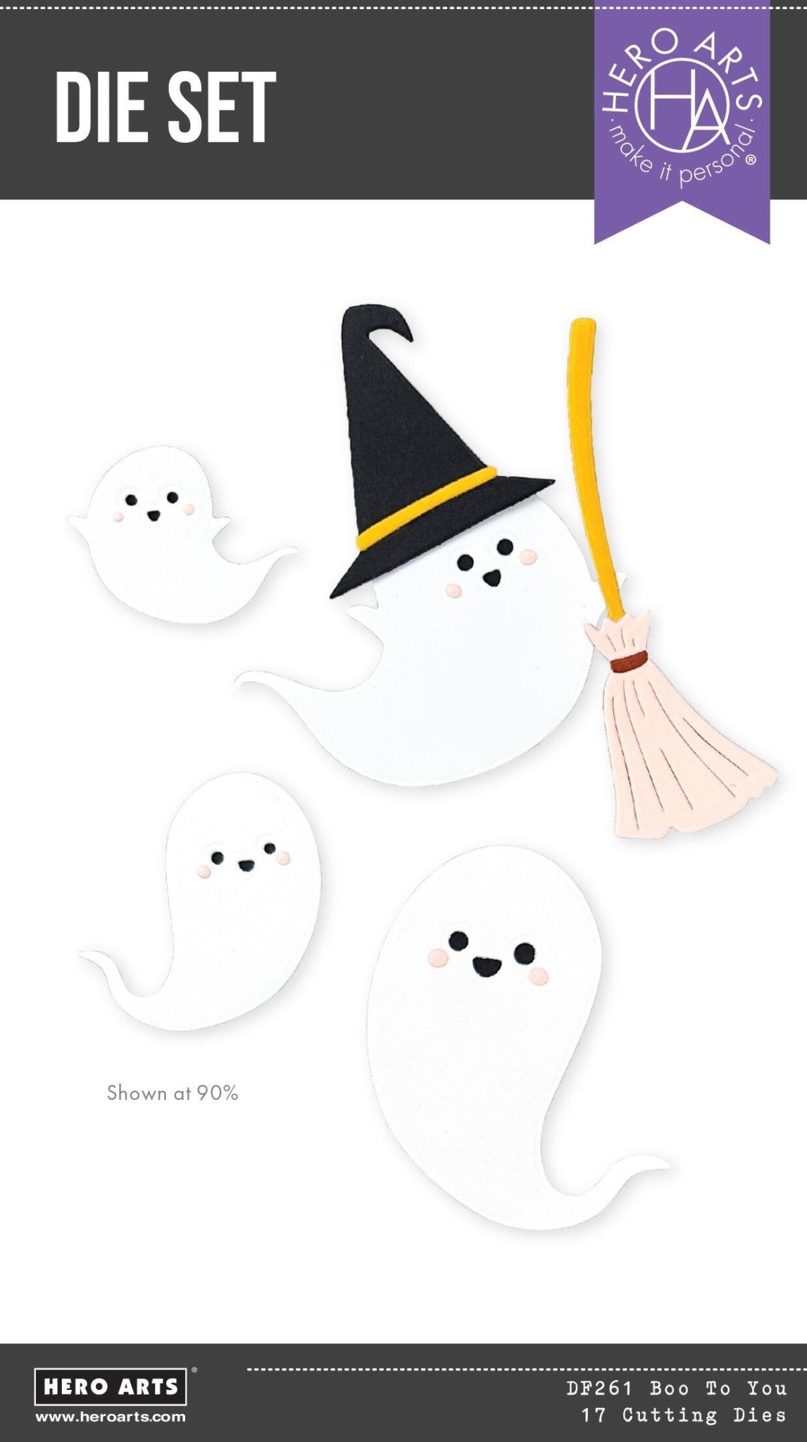 Hero Arts Boo to You Etched Dies from the Hocus Pocus Collection - CraftSource Market: Craft Supplies & Kits Papercraft > Dies > Metal Cutting Dies