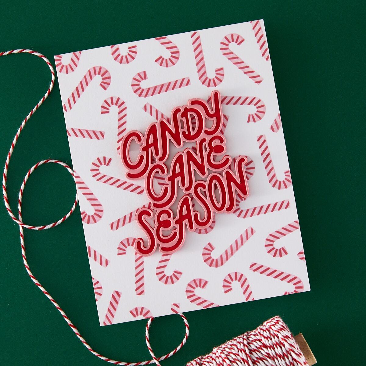 Hero Arts Candy Cane Season Etched Dies from the Candy Cane Season Collection - CraftSource Market: Craft Supplies & Kits Papercraft > Dies > Metal Cutting Dies