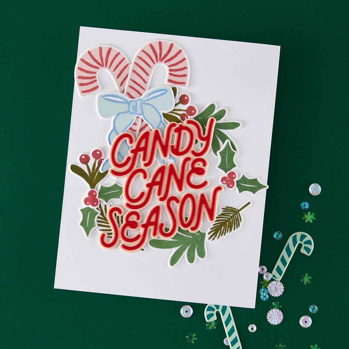Hero Arts Candy Cane Season Etched Dies from the Candy Cane Season Collection - CraftSource Market: Craft Supplies & Kits Papercraft > Dies > Metal Cutting Dies