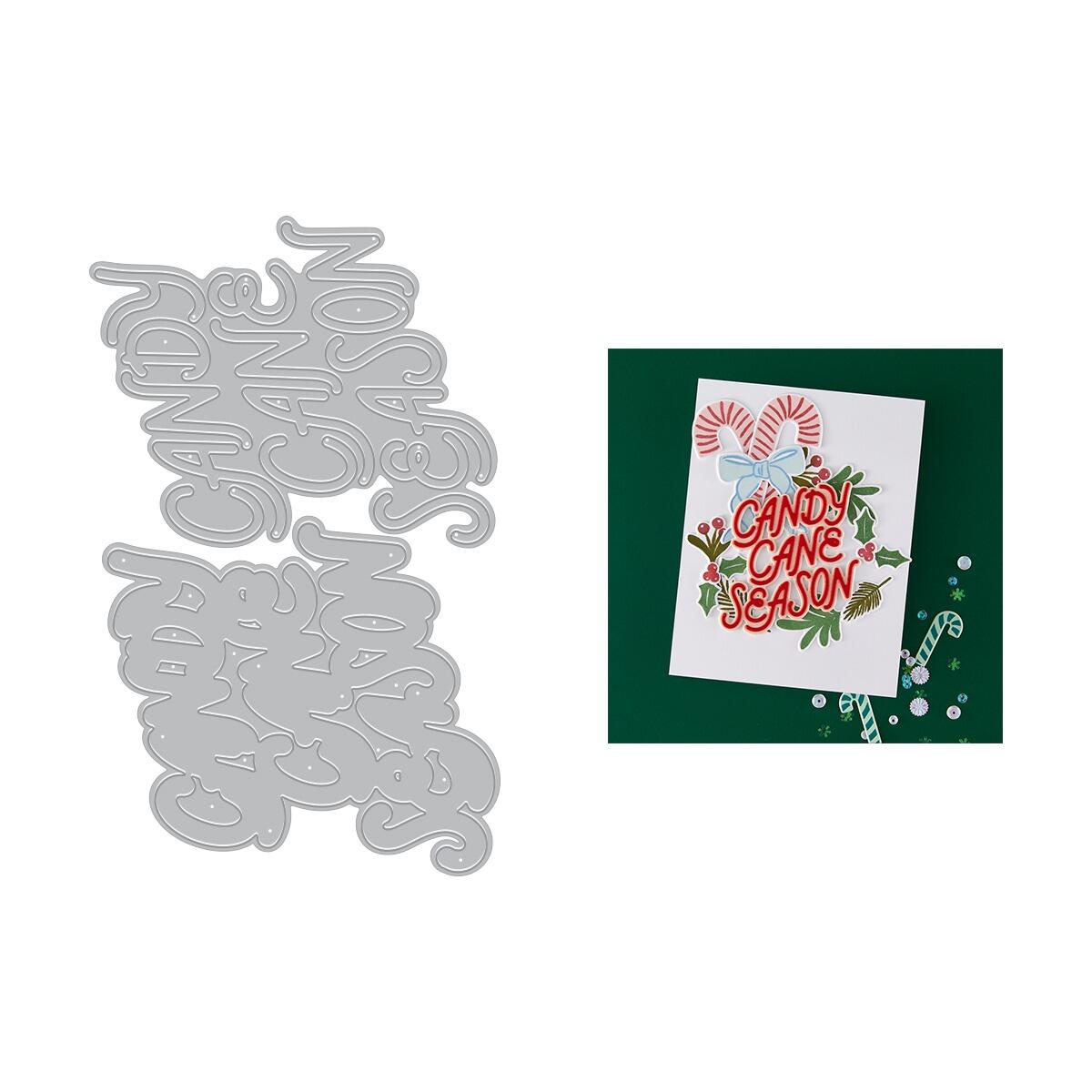 Hero Arts Candy Cane Season Etched Dies from the Candy Cane Season Collection - CraftSource Market: Craft Supplies & Kits Papercraft > Dies > Metal Cutting Dies