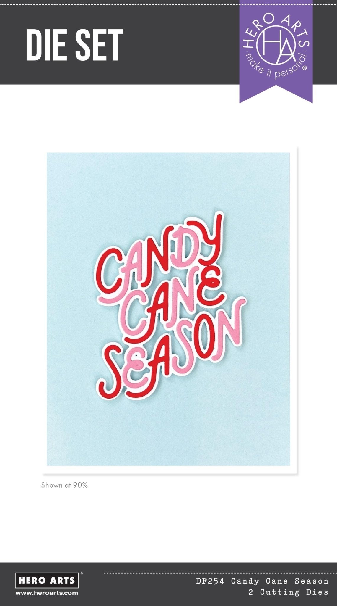 Hero Arts Candy Cane Season Etched Dies from the Candy Cane Season Collection - CraftSource Market: Craft Supplies & Kits Papercraft > Dies > Metal Cutting Dies