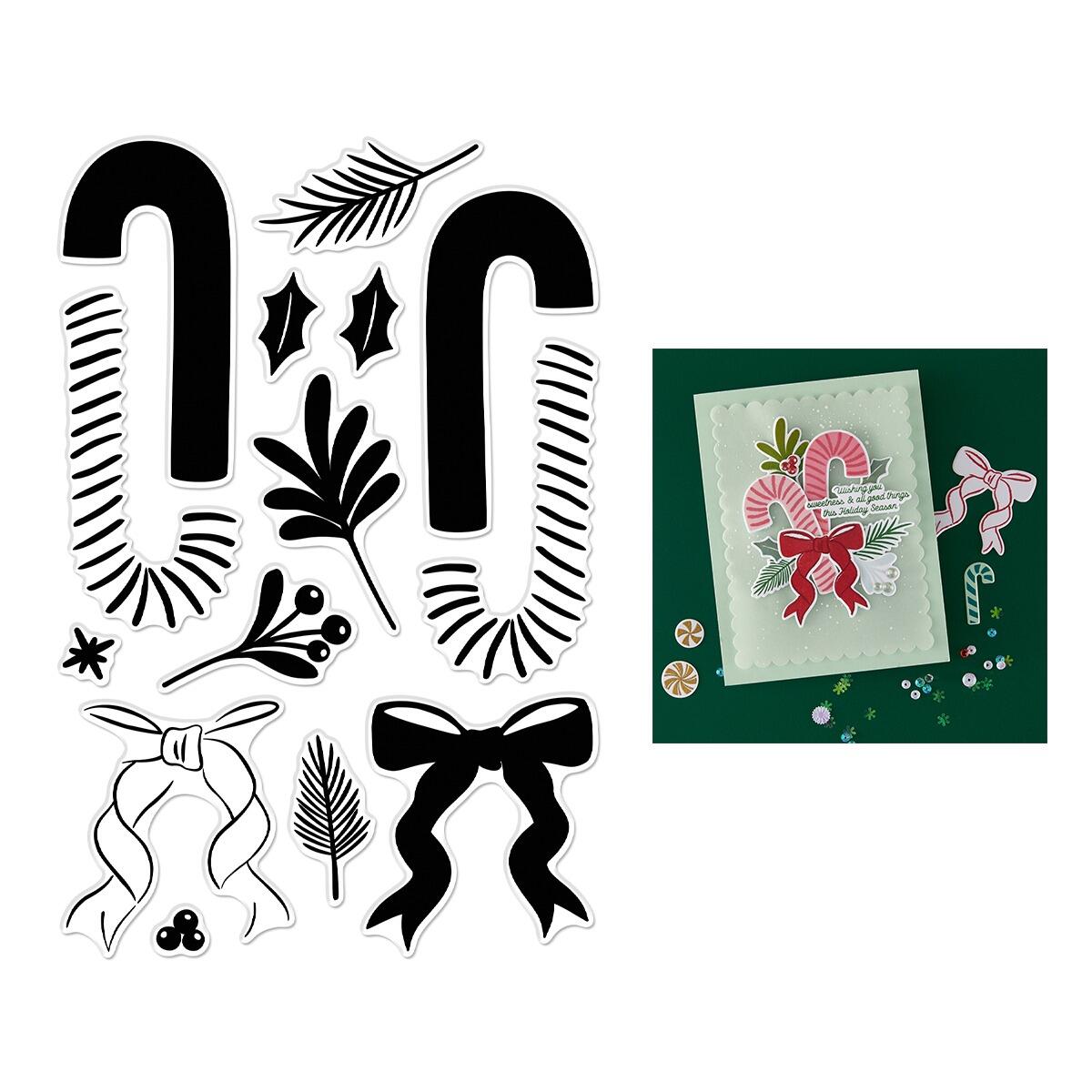 Hero Arts Candy Cane Swag Clear Stamps from the Candy Cane Season Collection - CraftSource Market: Craft Supplies & Kits Papercraft > Stamps > Photopolymer Stamps