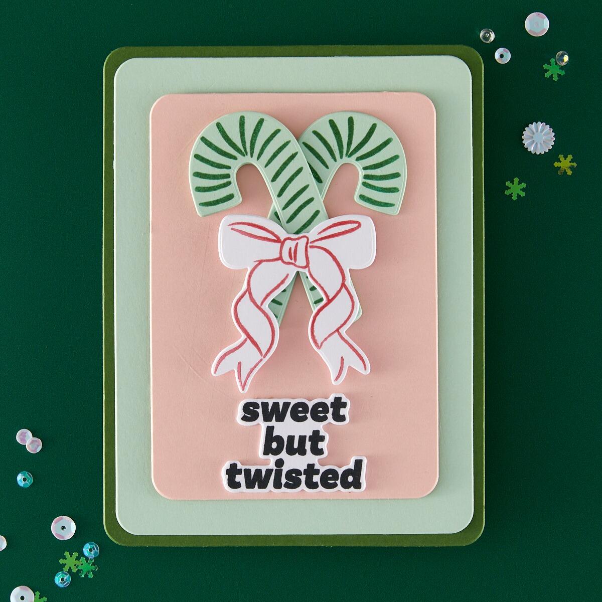 Hero Arts Candy Cane Swag Stamp & Cut Set from the Candy Cane Season Collection - CraftSource Market: Craft Supplies & Kits Papercraft > Stamps > Photopolymer Stamps
