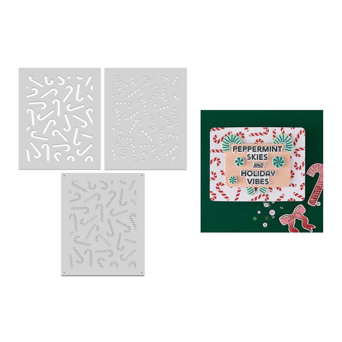 Hero Arts Candy Cane Toss Up Stencil from the Candy Cane Season Collection - CraftSource Market: Craft Supplies & Kits Papercraft > Stencils