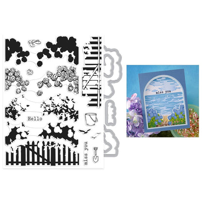 Hero Arts Coastal Blooms HeroScape Stamp & Cut Set from the Seaside Blooms Collection - CraftSource Market: Craft Supplies & Kits Papercraft > Stamps > Photopolymer Stamps