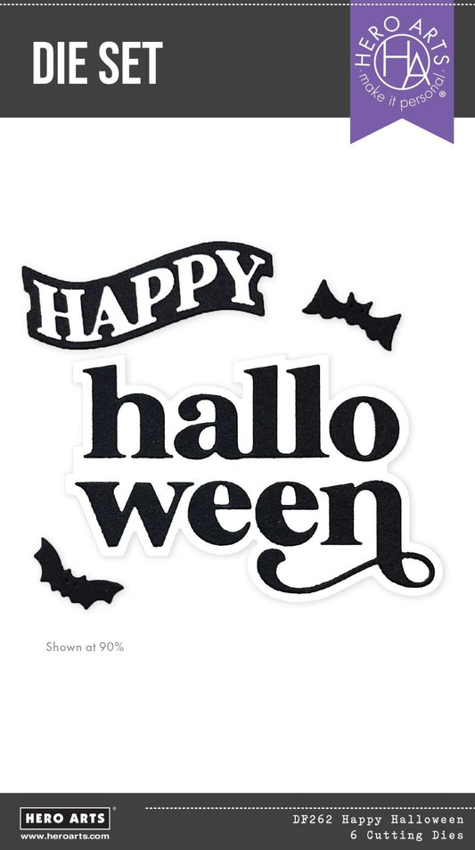 Hero Arts Happy Halloween Etched Dies from the Hocus Pocus Collection - CraftSource Market: Craft Supplies & Kits Papercraft > Dies > Metal Cutting Dies
