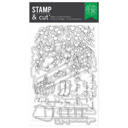 Hero Arts In The Orchard Stamp & Die + Stencil Bundle | I Pick You Collection - CraftSource Market: Craft Supplies & Kits Stamps