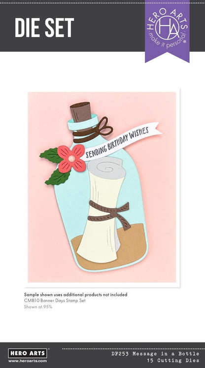 Hero Arts Message in a Bottle Etched Dies from the Summer by The Shore Collection - CraftSource Market: Craft Supplies & Kits Papercraft > Dies > Metal Cutting Dies