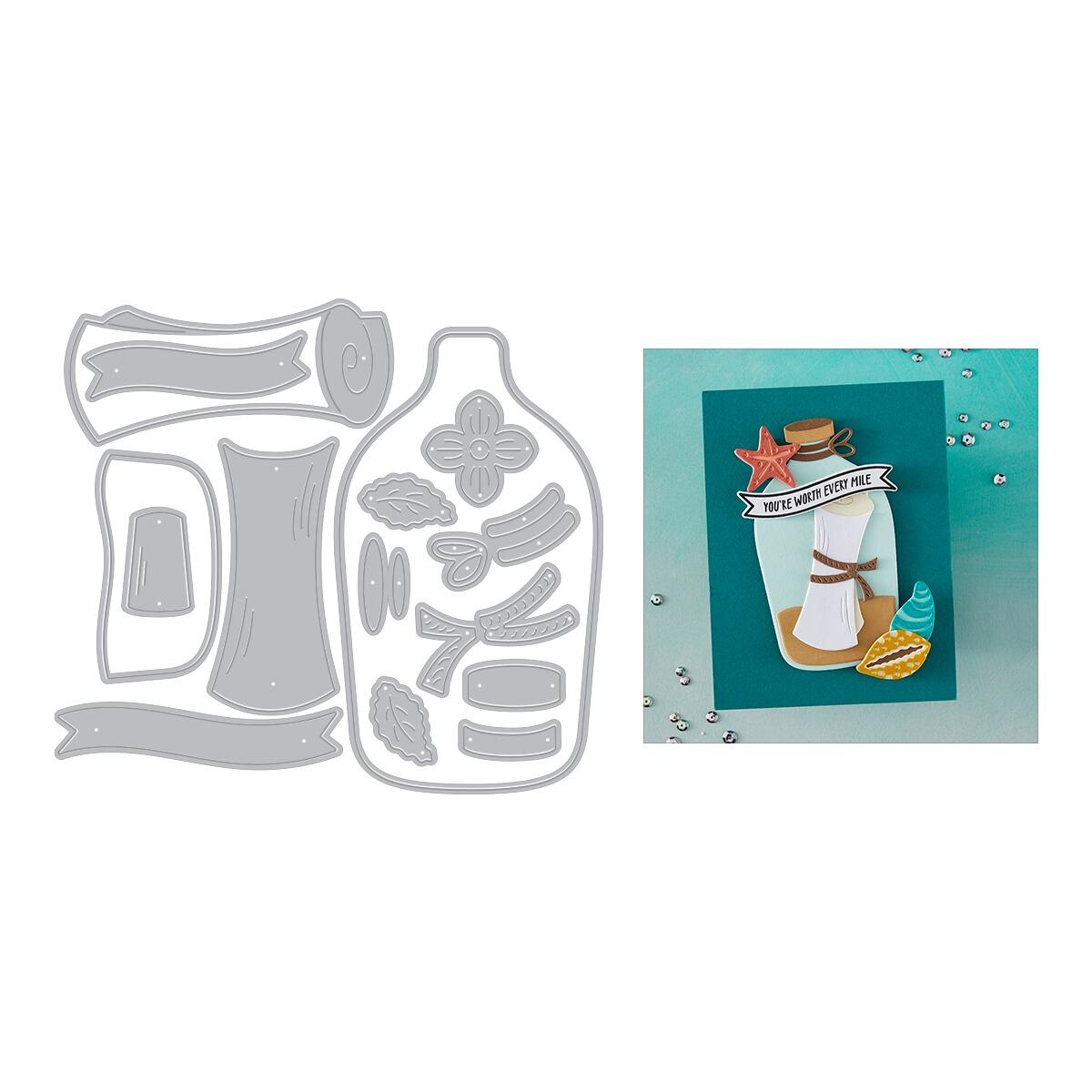 Hero Arts Message in a Bottle Etched Dies from the Summer by The Shore Collection - CraftSource Market: Craft Supplies & Kits Papercraft > Dies > Metal Cutting Dies