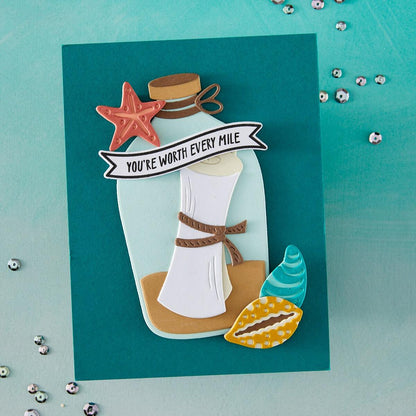 Hero Arts Message in a Bottle Etched Dies from the Summer by The Shore Collection - CraftSource Market: Craft Supplies & Kits Papercraft > Dies > Metal Cutting Dies