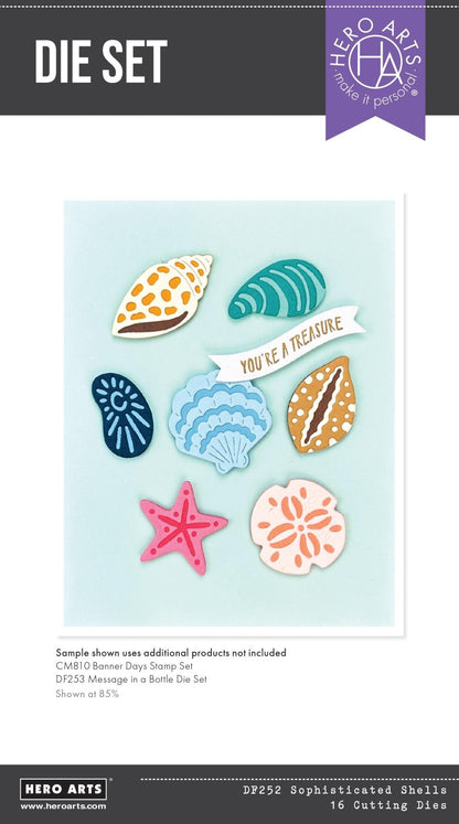 Hero Arts Sophisticated Shells Etched Dies from the Summer by The Shore Collection - CraftSource Market: Craft Supplies & Kits Papercraft > Dies > Metal Cutting Dies