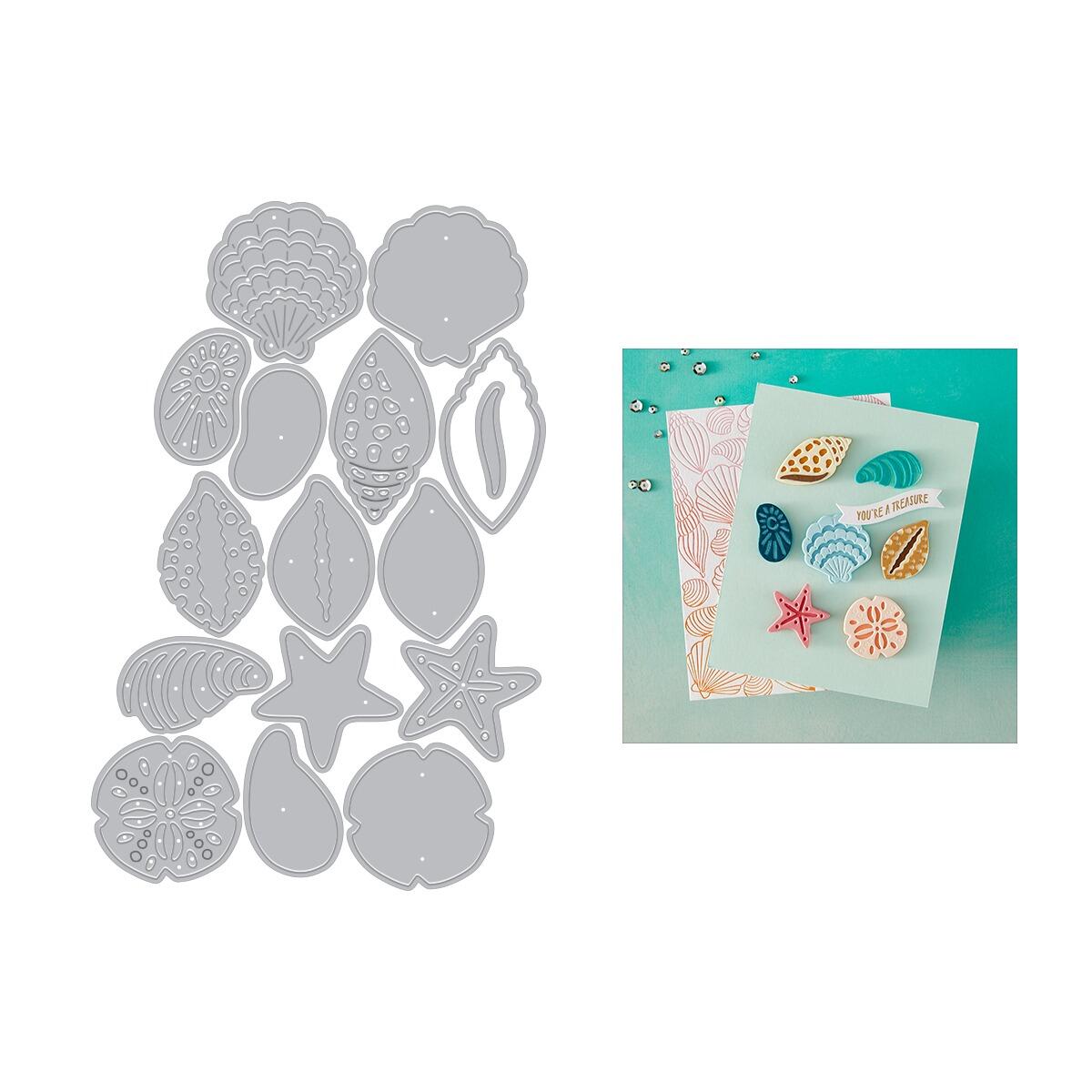 Hero Arts Sophisticated Shells Etched Dies from the Summer by The Shore Collection - CraftSource Market: Craft Supplies & Kits Papercraft > Dies > Metal Cutting Dies