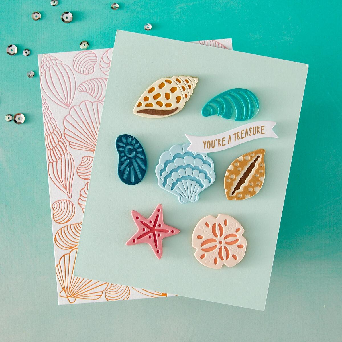 Hero Arts Sophisticated Shells Etched Dies from the Summer by The Shore Collection - CraftSource Market: Craft Supplies & Kits Papercraft > Dies > Metal Cutting Dies