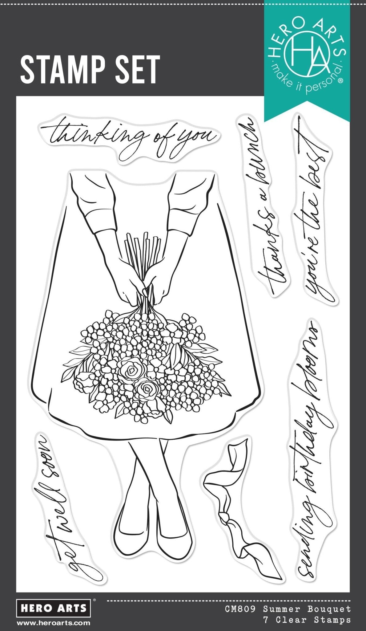 Hero Arts Summer Blooms Clear Stamps from the Seaside Blooms Collection - CraftSource Market: Craft Supplies & Kits Papercraft > Stamps > Photopolymer Stamps
